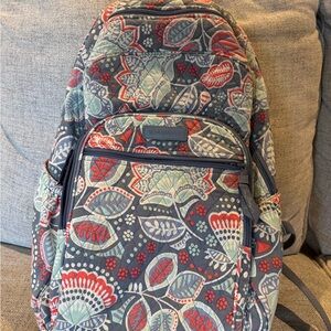 Vera Bradley Botanical Print Backpack in Red and Blue